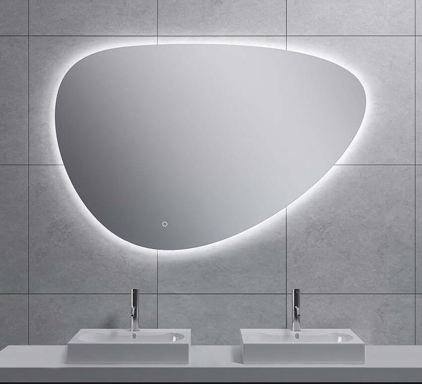 Uovo Organische Dimbare LED Verlichting Condensvrije Spiegel Wiesbaden 120 cm