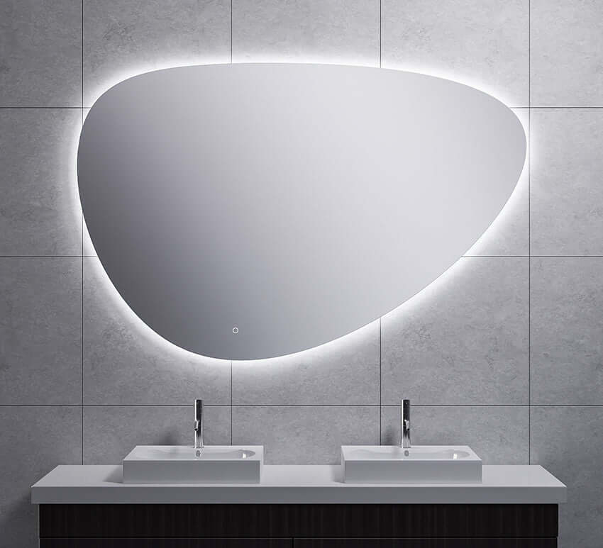 Uovo Organische dimbare LED-verlichting spiegel Wiesbaden condensvrij 150 cm