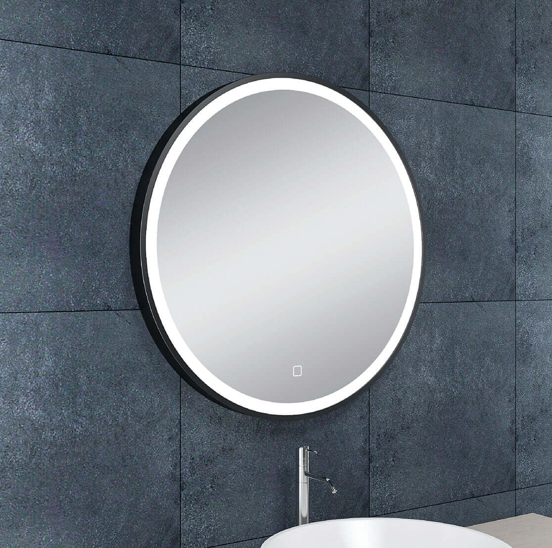 Maro Ronde Spiegel Wiesbaden met LED-verlichting en Verwarming – 60 cm – Mat Zwart