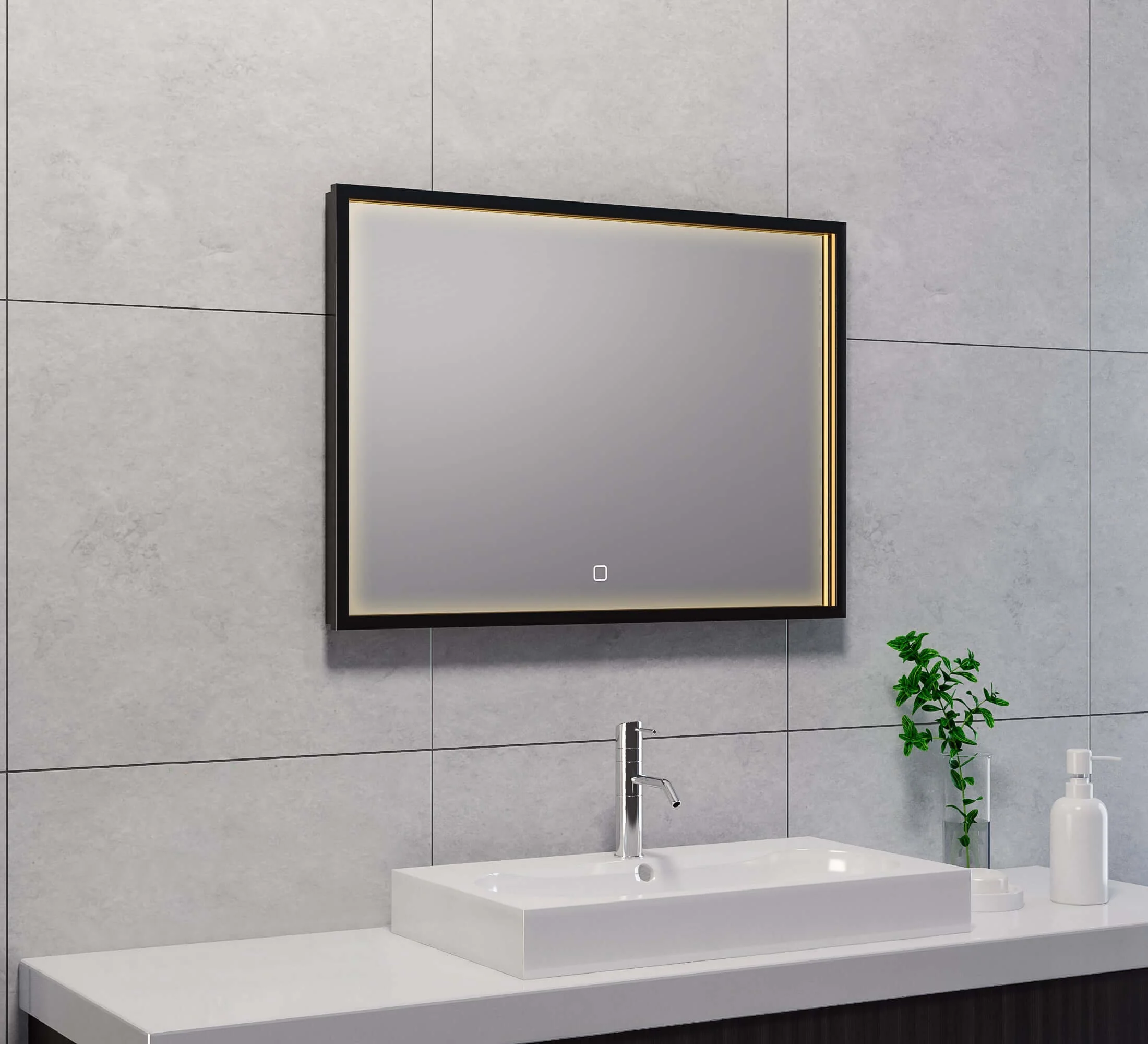 Condensatievrije LED-badkamerspiegel Wiesbaden 70X50 Cm in matzwart
