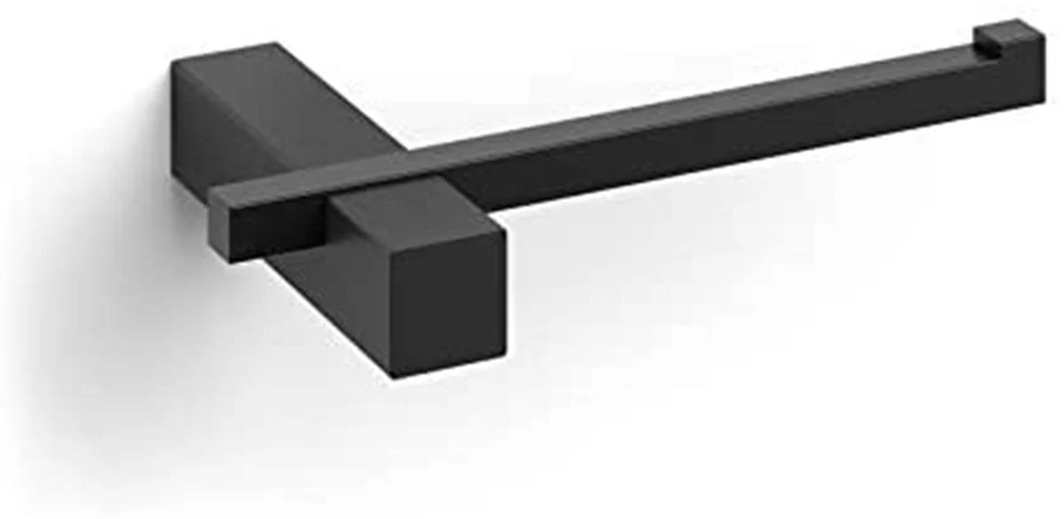 Zack Carvo toiletrolhouder – zwart gepoedercoat RVS