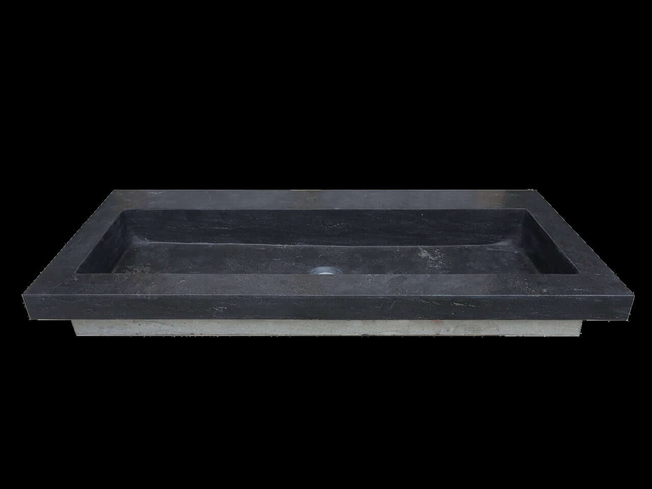B-Stone Wastafel Wiesbaden 120X46X5 Cm Zonder Kraangaten in Bluestone Zwart