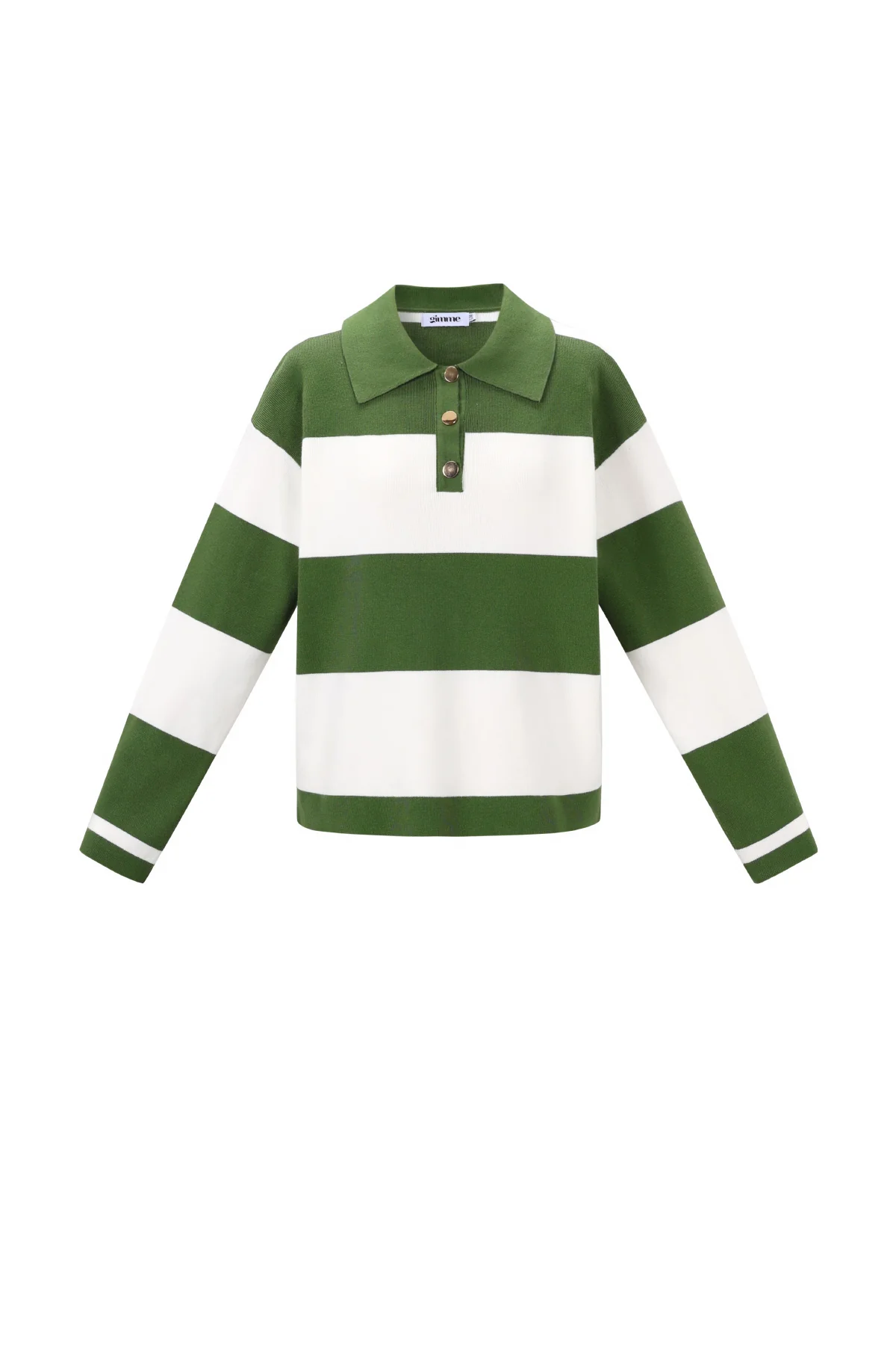 Gebreide Viscose Dames Polo Trui Strepen Herfst/Winter