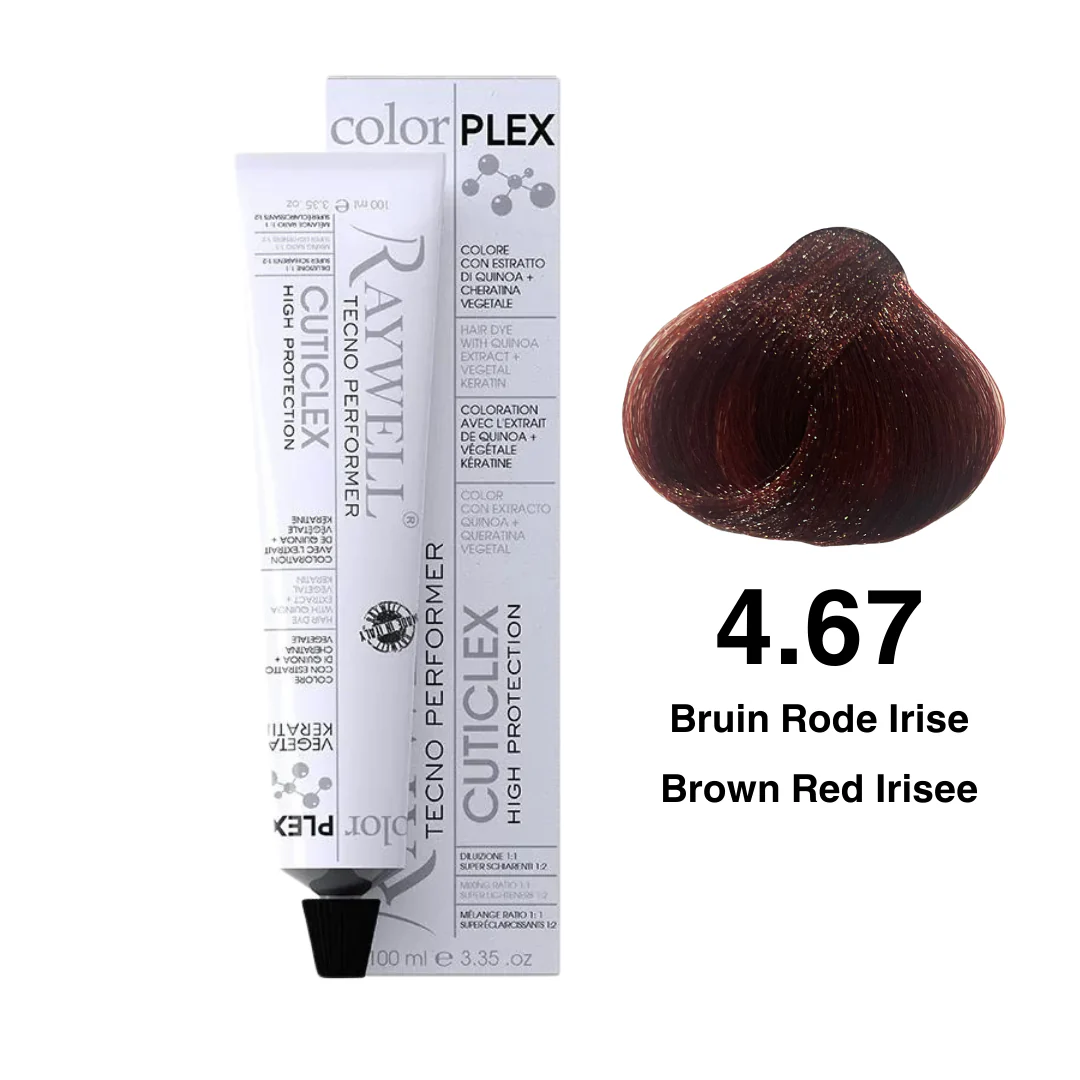 Raywell ColorPlex – Permanente HaarVerf – 4.67 – Bruin Rode Irise -100 ml