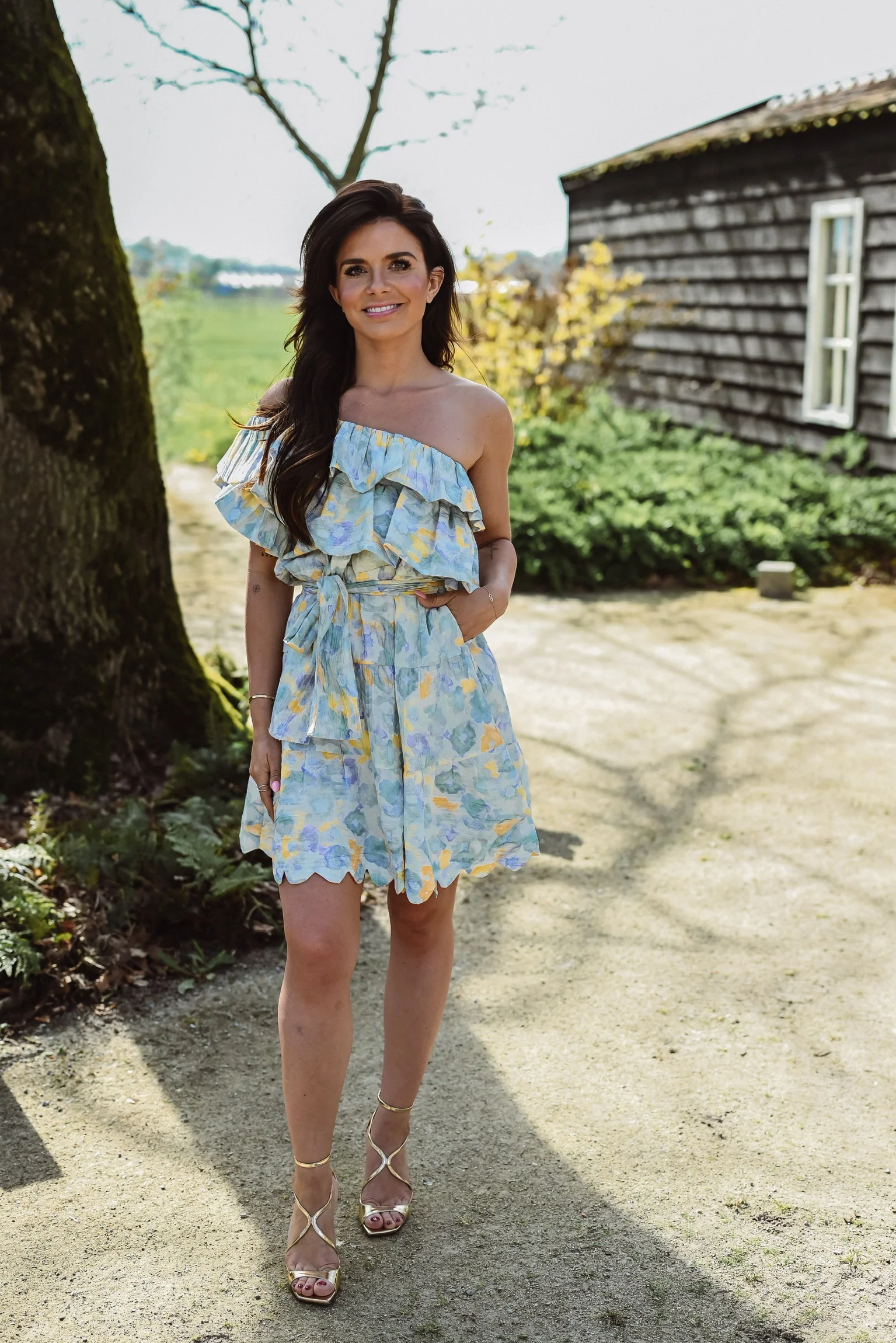 CLOVER JURK LIGHT BLUE