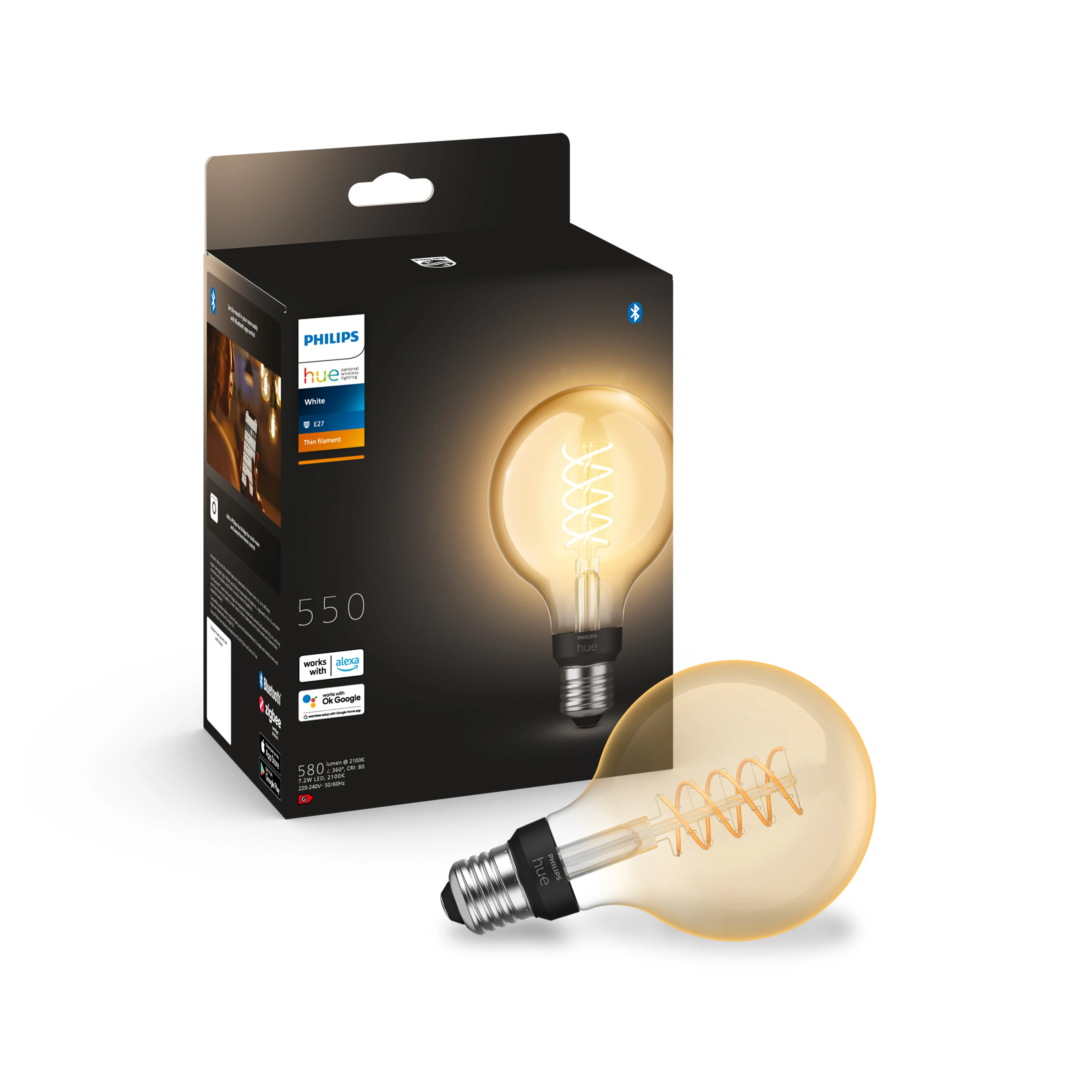 Philips Hue Globe Filamentlamp G93 E27 – Zachtwit