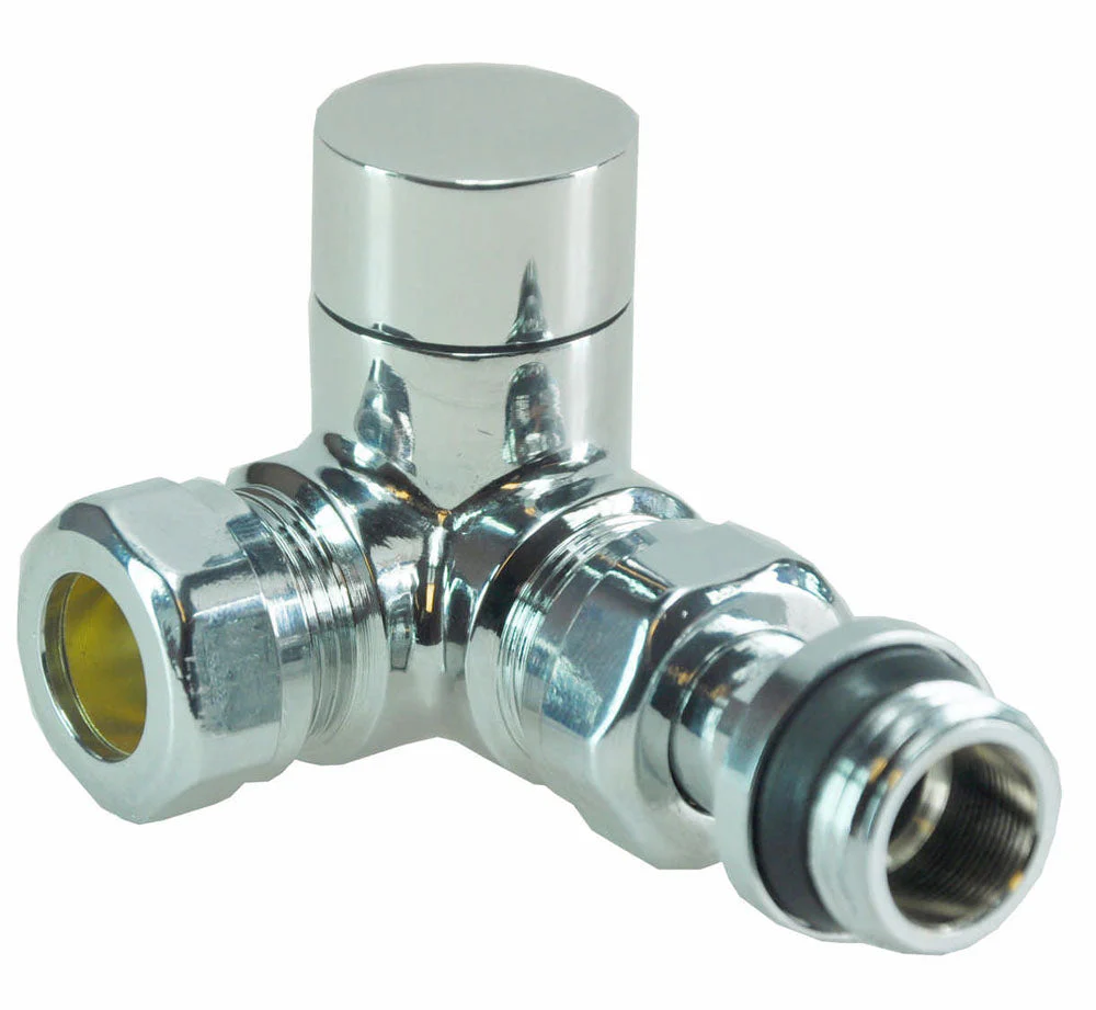 luxe regelvent. 1/2”x15 (M22) knel haaks verkeerd chroom