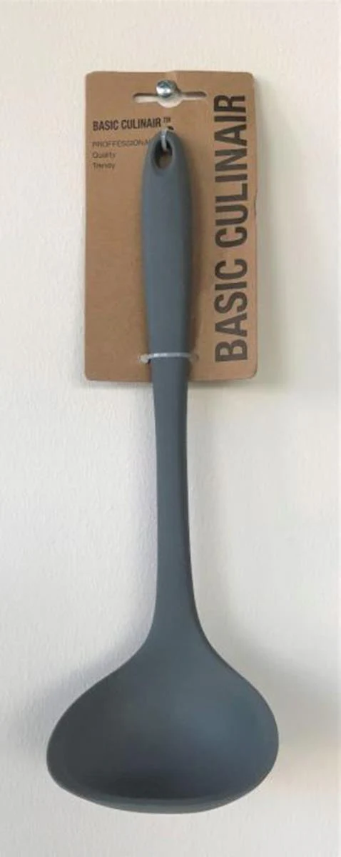 Basic Culinair Siliconen Soeplepel Grijs