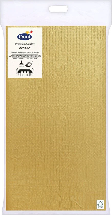 Duni Tafelkleed Metal Gold – 138×220 cm
