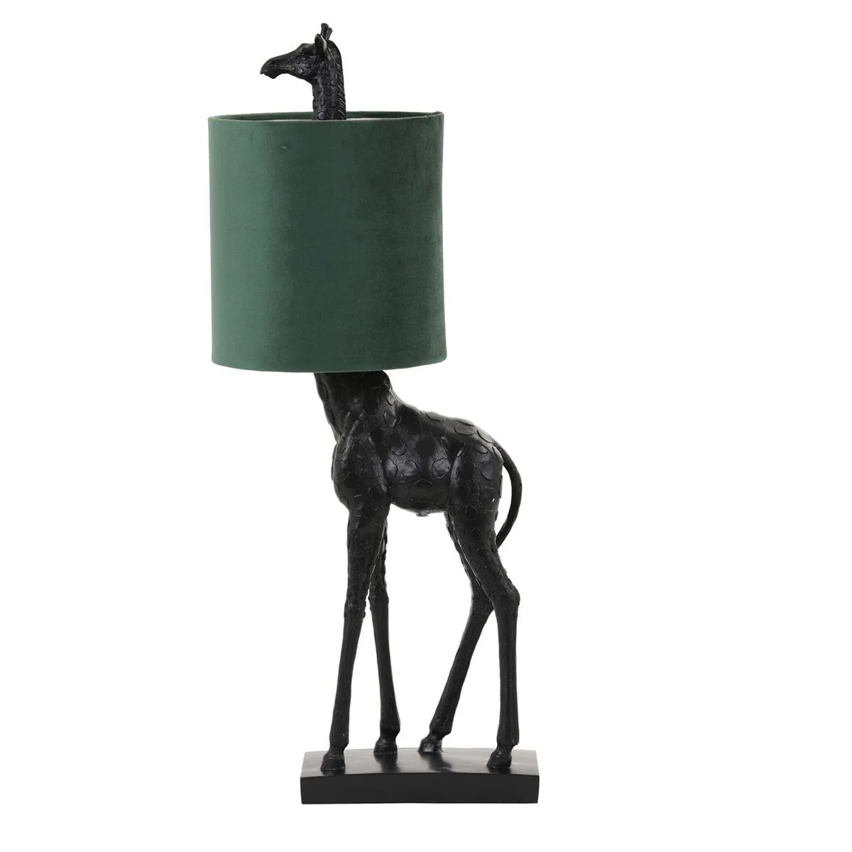 Light&Living Tafellamp GIRAFFE zwart met donkergroene velvet kap