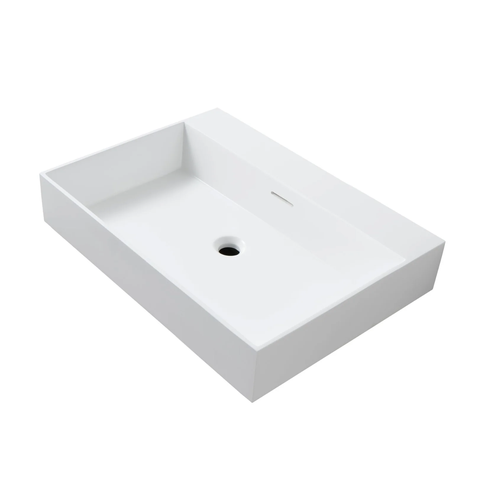 Wonda Square wastafel – 1 wasbak – zonder kraangat – kunstmarmer