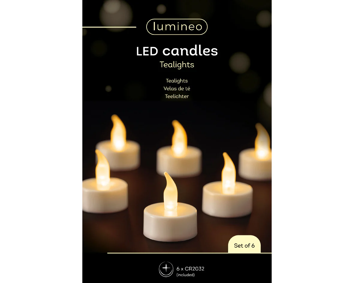 Lumineo LED waxinelichtjes – 6 stuks Ø 3,8×4,6 cm