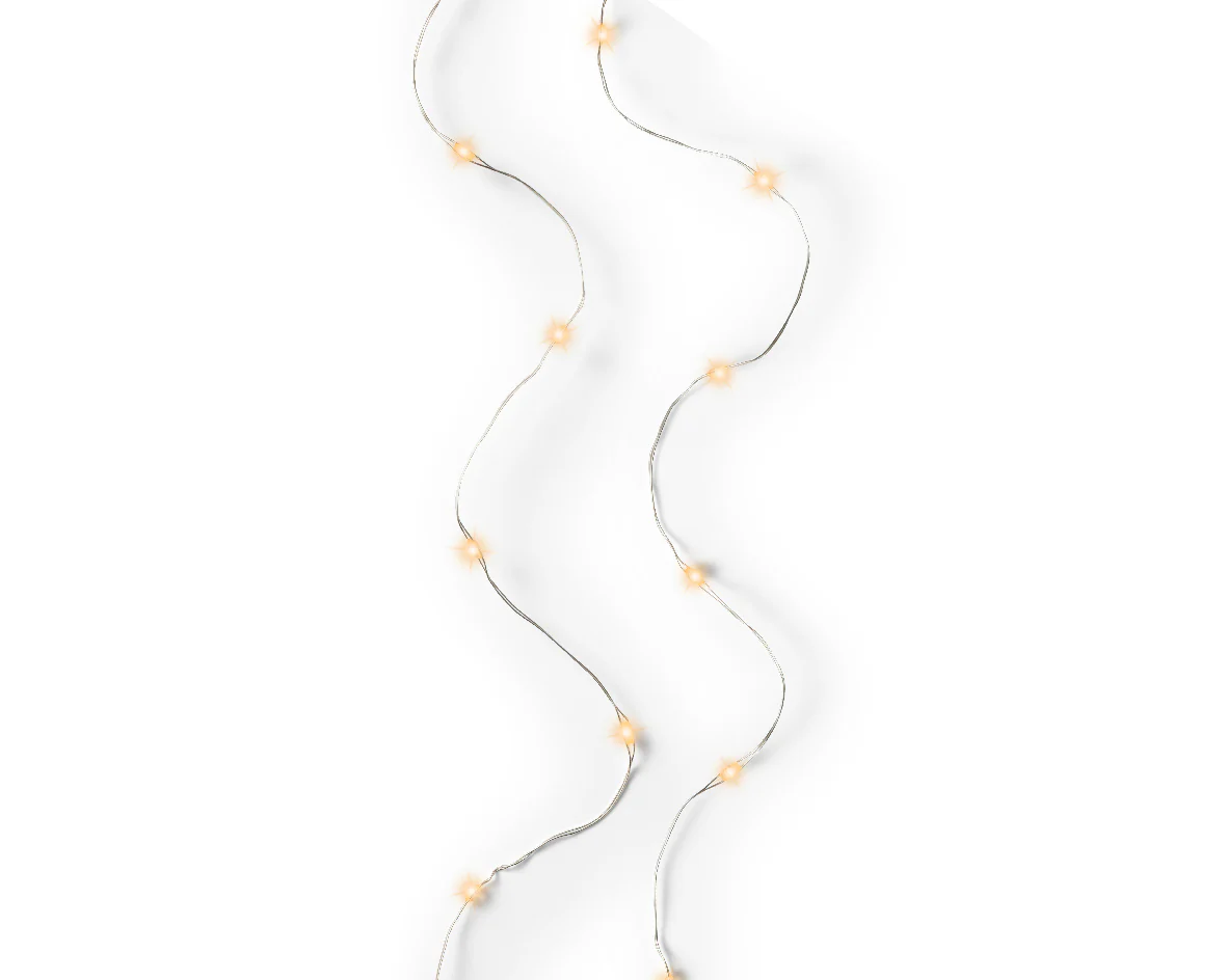 Lumineo micro LED string lights – 195cm – 40 lamps – zilver+ klassiek warm