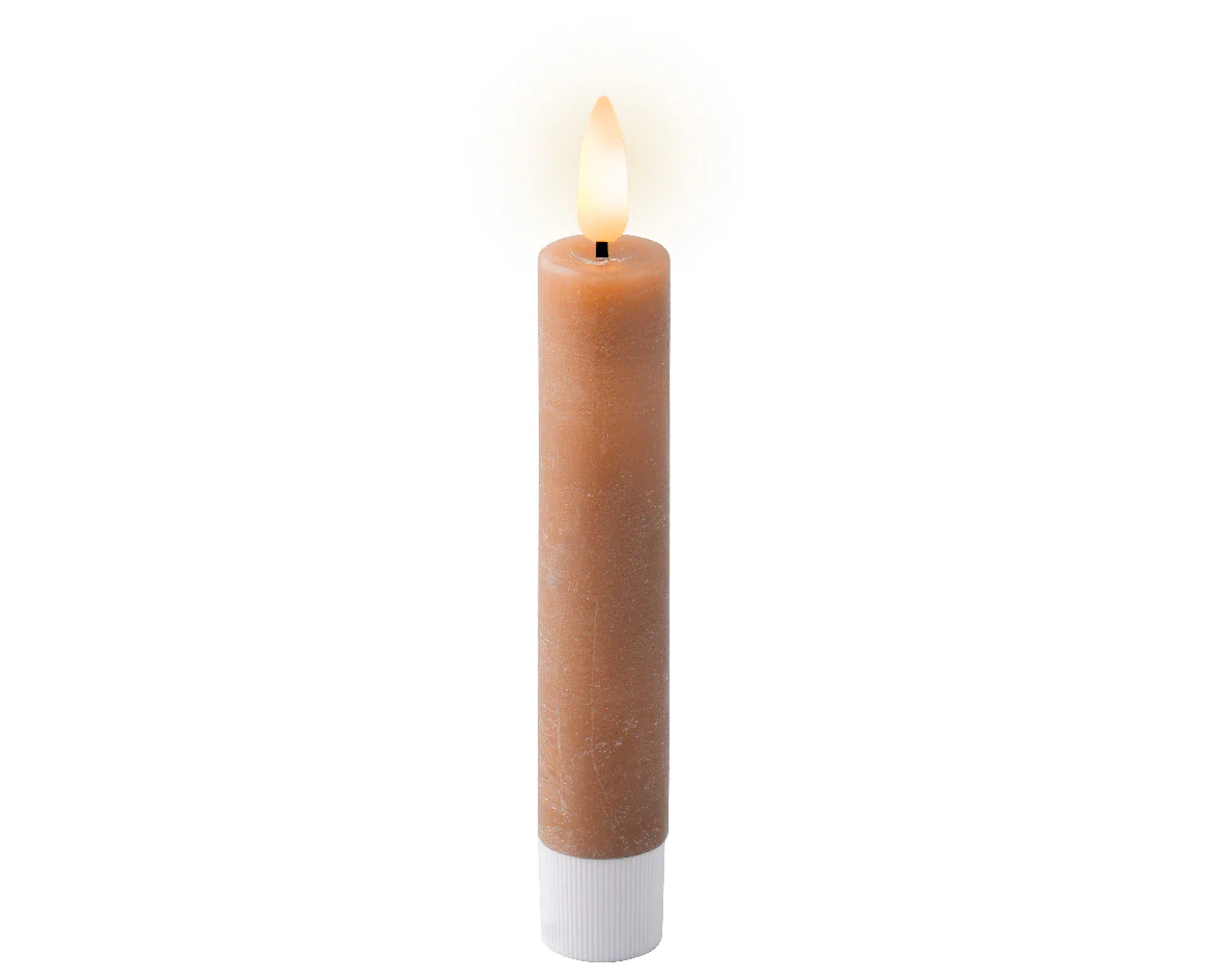Lumineo LED dinerkaars set van 2 – lichtbruin Ø2,2 x 16 cm