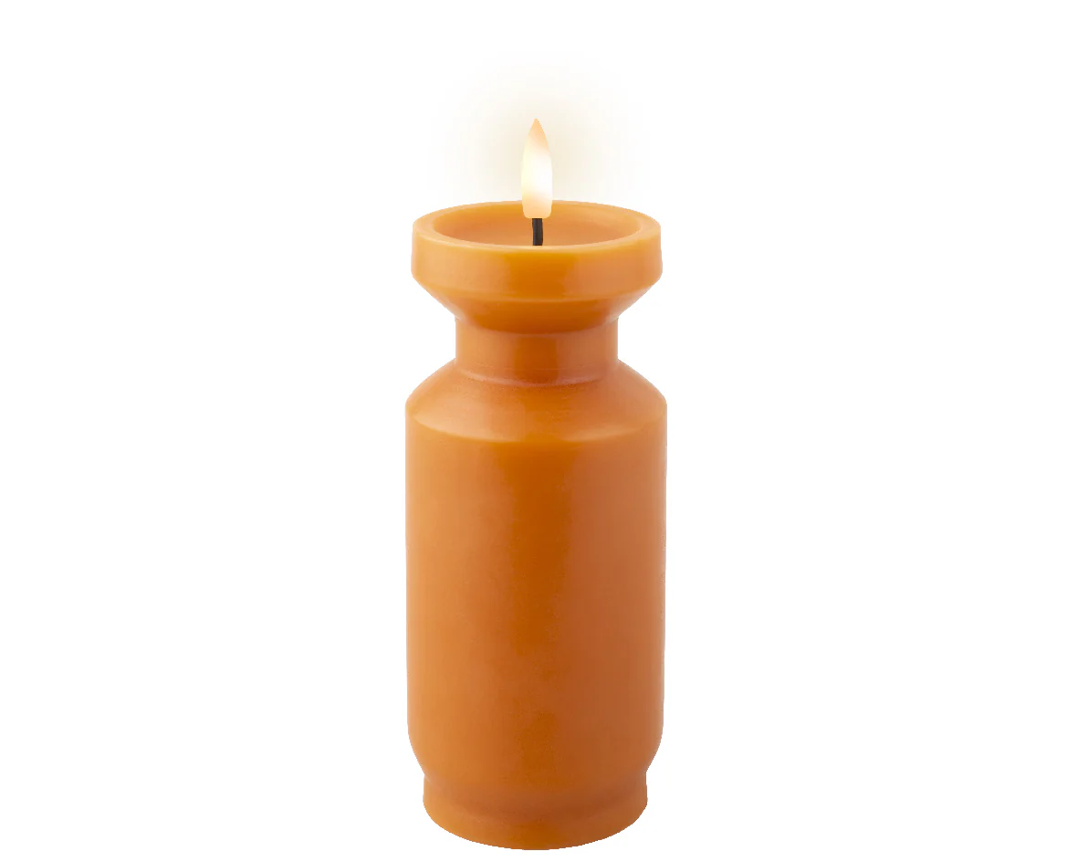 Lumineo LED kaars wax Ø7 x 17,8 cm – oranje