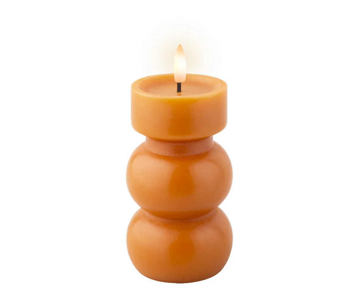 Lumineo LED kaars wax Ø7 x 15 cm – oranje