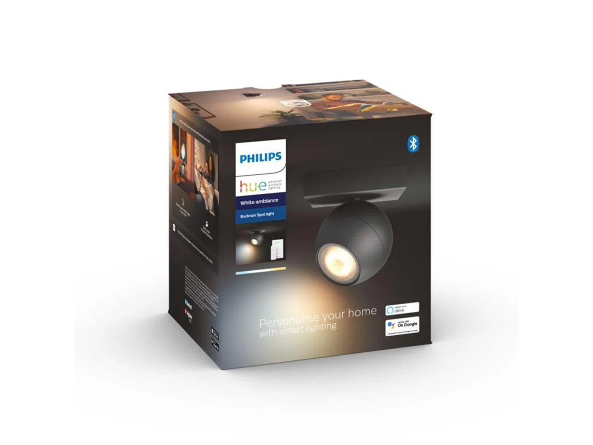 Philips Hue Buckram Single Spot Zwart 1x5W 230V