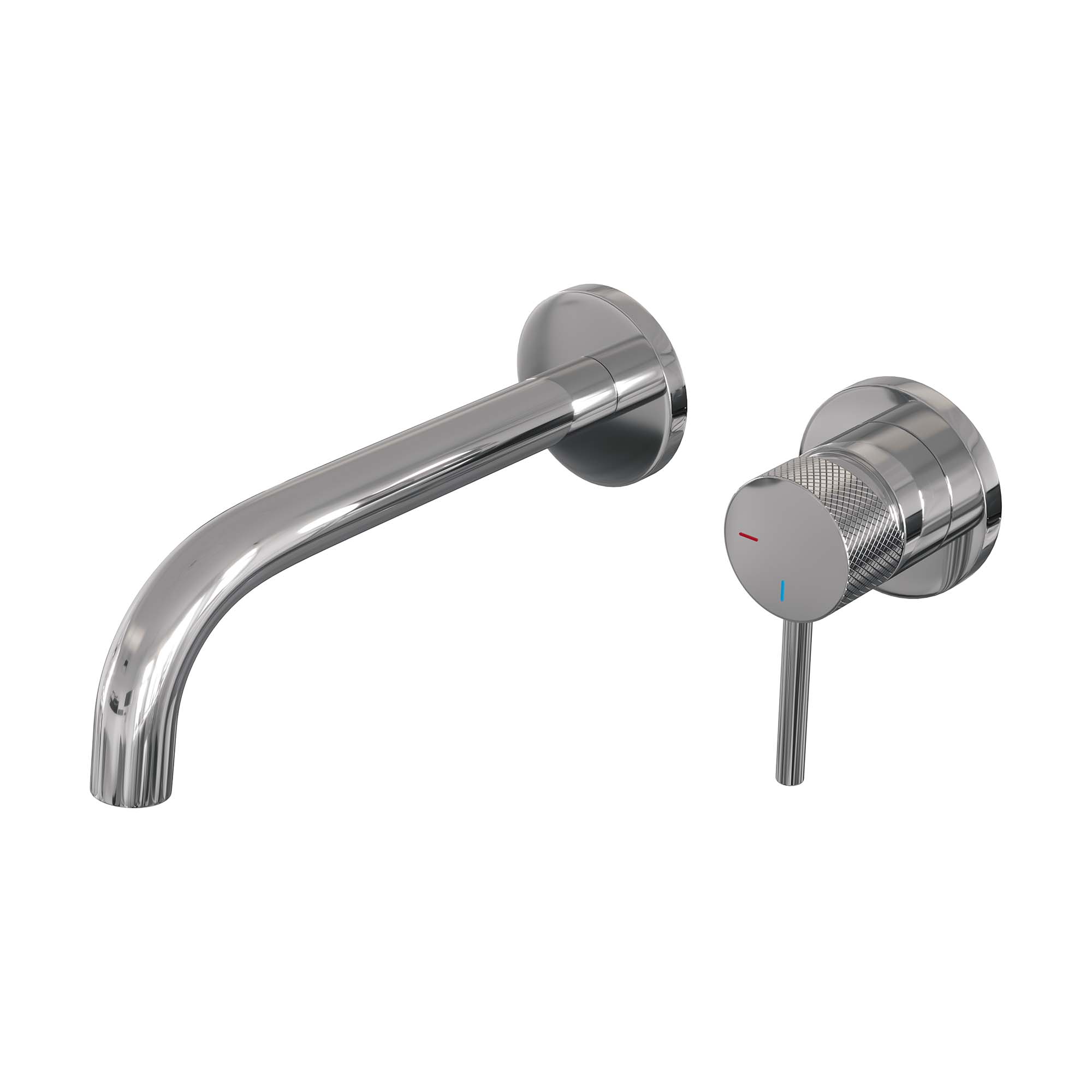 Brauer Chrome Carving inbouw wastafelkraan – gebogen uitloop – rozetten – hendel 1 rechts – chroom
