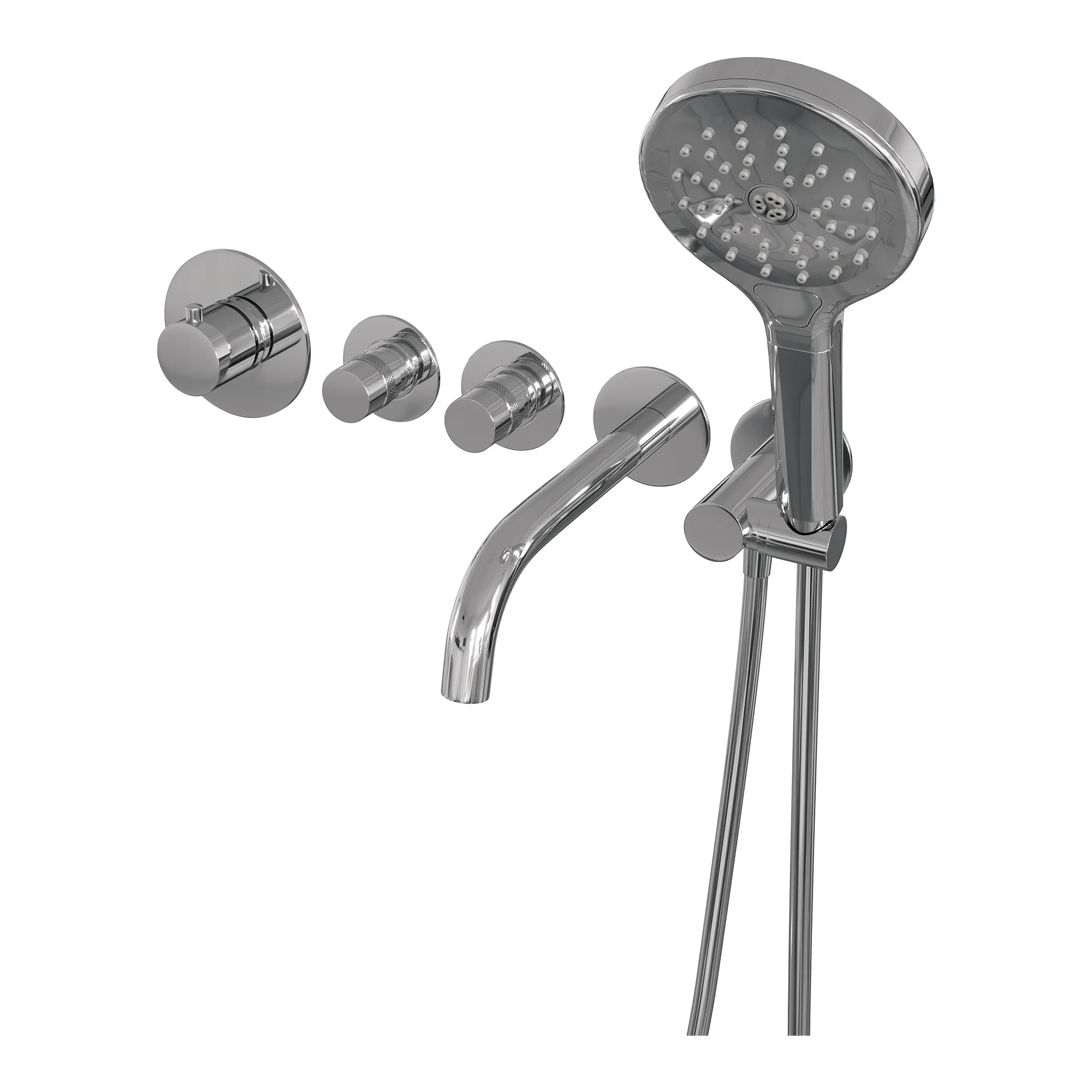 Brauer Chrome Edition inbouw badthermostaat met uitloop – chroom – ronde handdouche