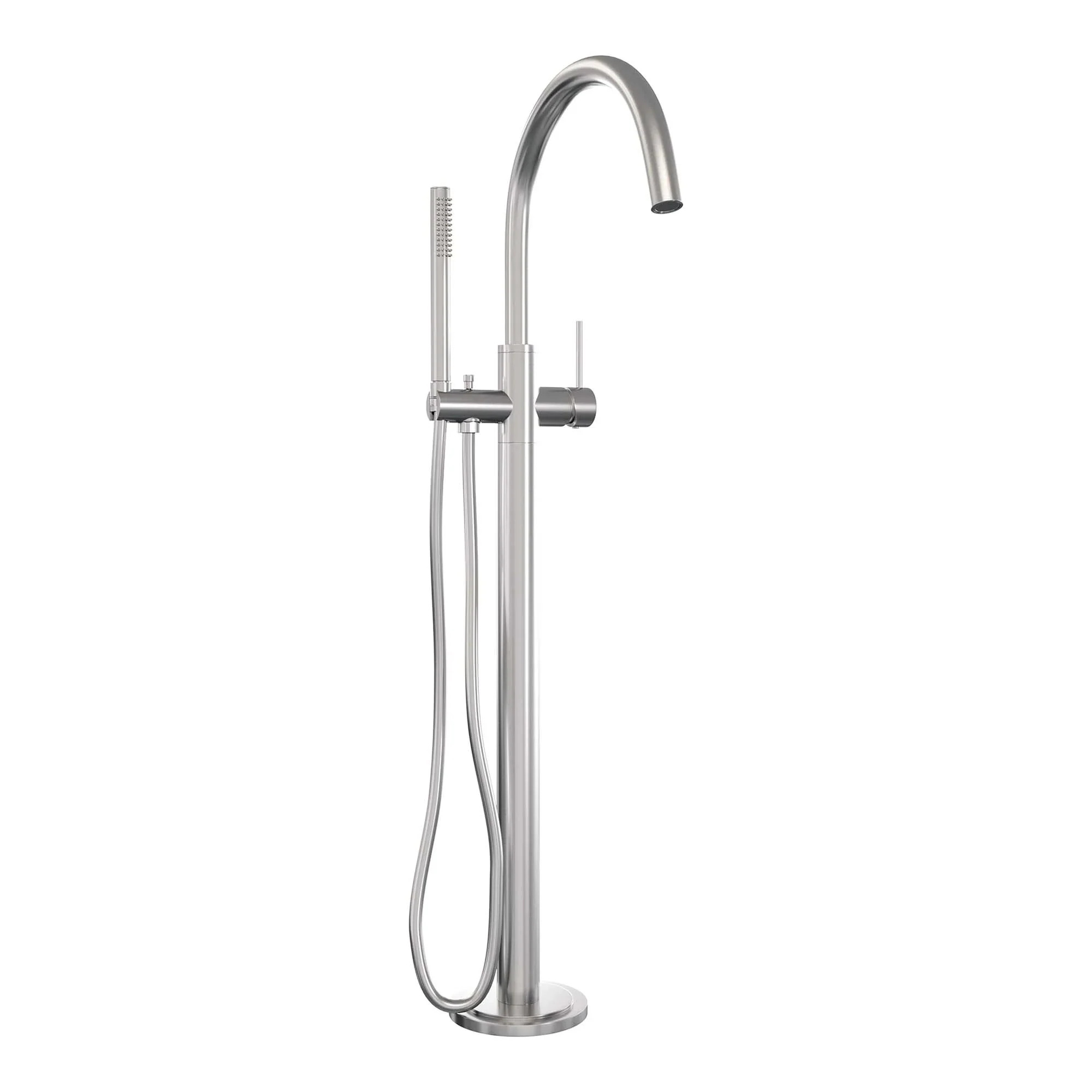 Brauer Brushed Edition vrijstaande badkraan – staafhanddouche – geborsteld RVS PVD