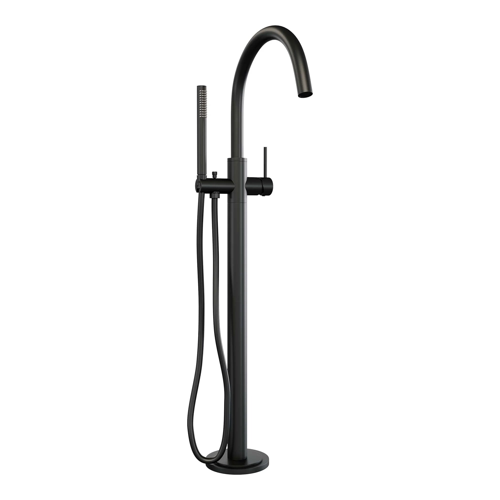 Brauer Black Edition vrijstaande badkraan – staafhanddouche – mat zwart