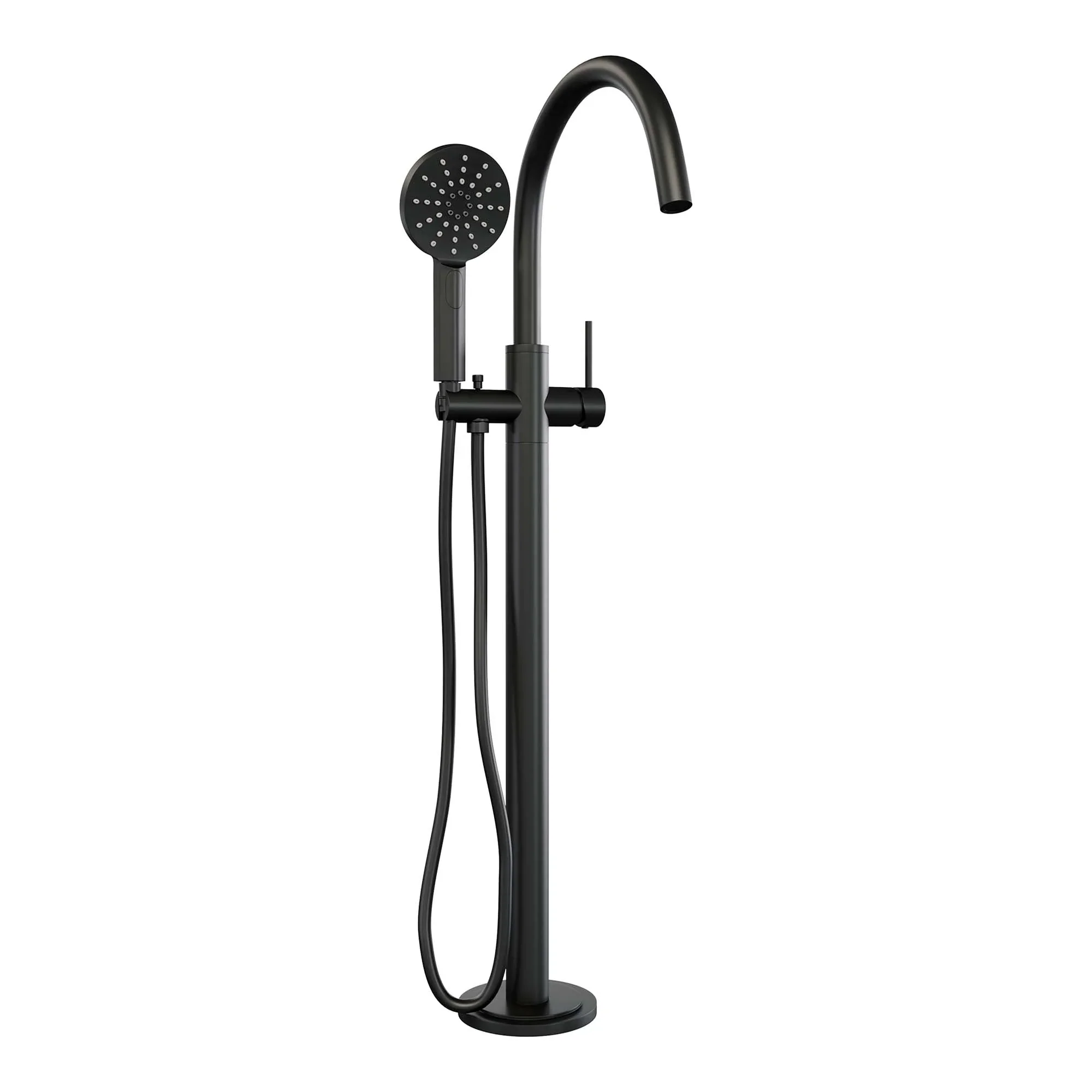 Brauer Black Edition vrijstaande badkraan – 3 standen handdouche – mat zwart