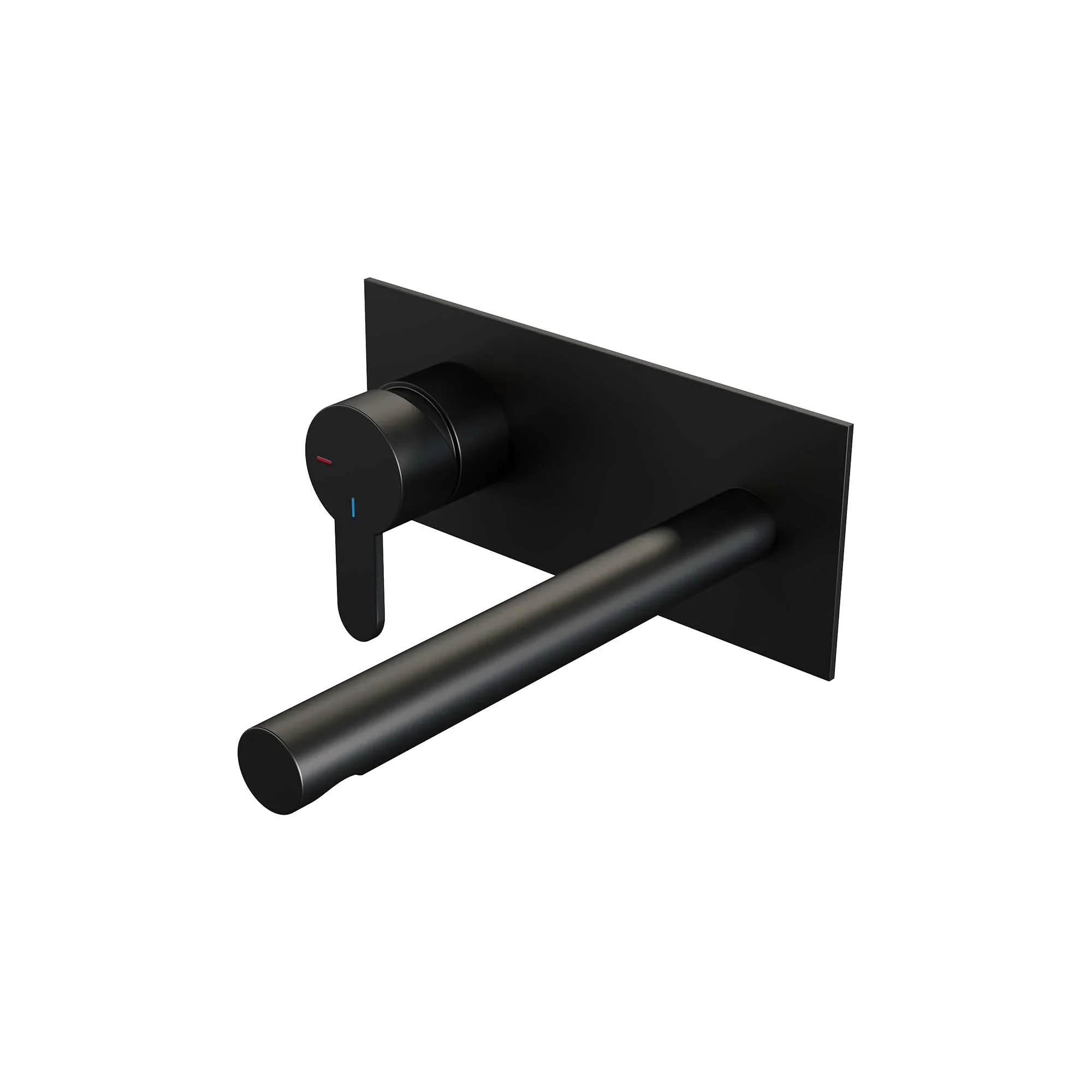 BRAUER Black Edition inbouw wastafelmengkraan met rechte uitloop en afdekplaat model D2 mat zwart