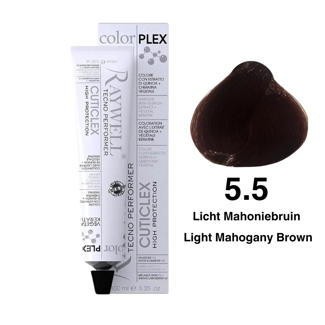 Raywell ColorPlex – Permanente HaarVerf – 5.5 – Licht Mahoniebruin -100 ml