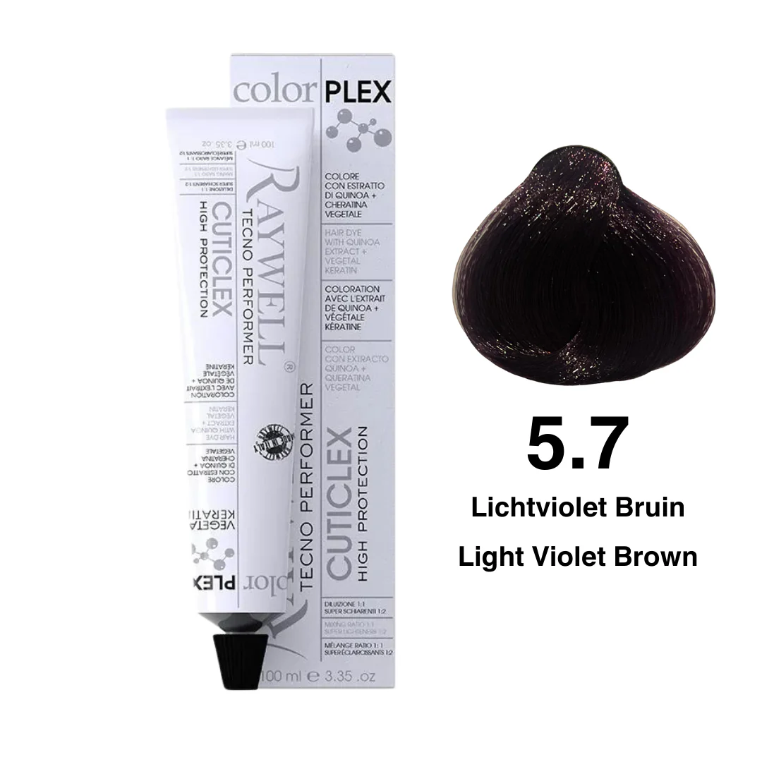 Raywell ColorPlex – Permanente HaarVerf – 5.7 – Lichtviolet Bruin -100 ml