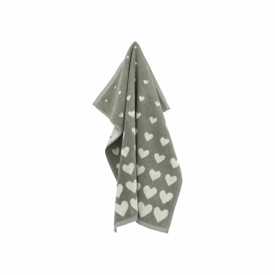 Bunzlau Castle Keukendoek Hearts – Dark Green