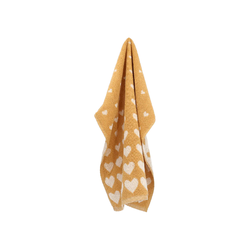 Bunzlau Castle Keukendoek Hearts – Geel 53×60 cm