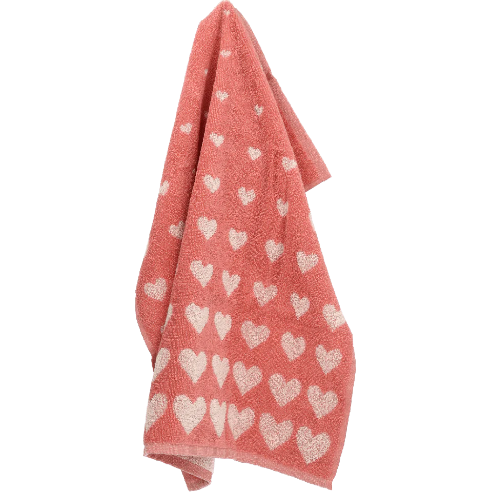 Bunzlau Castle Keukendoek Hearts – Roze