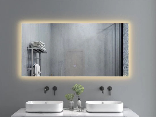 Badkamerspiegel met LED Verlichting en Verwarming  3 LED standen Dimbaar Rechthoek 1200×600 mm spiegel