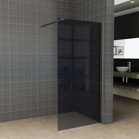 Diamond Line – Inloopdouche / Douchewand Mat Zwart  100×200 8mm Veiligheidsglas
