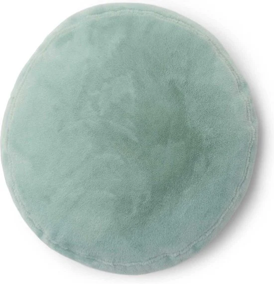 Mads furry kussentje rond 45 cm zeegroen