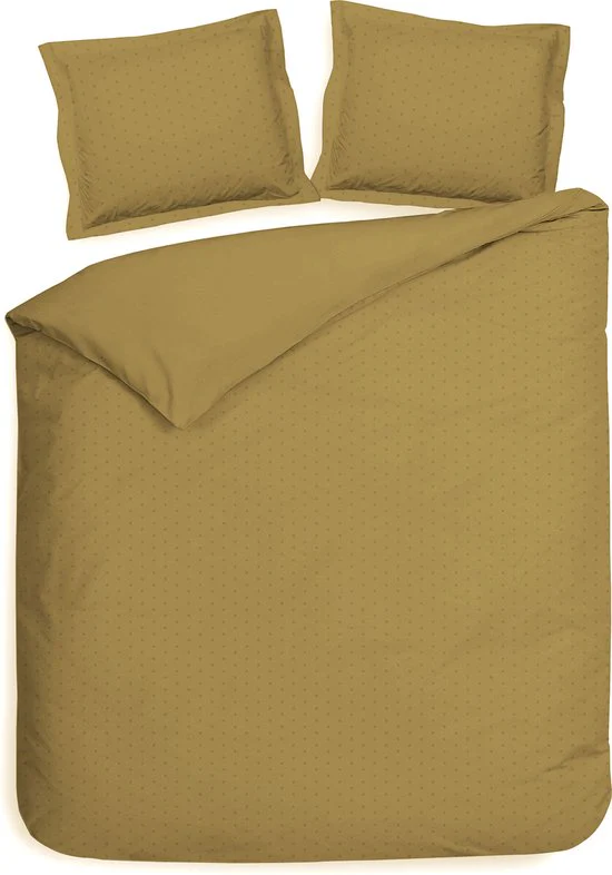 Heckettlane Dekbedovertrek Punto, satijn 240×200/220 cm, Amber gold