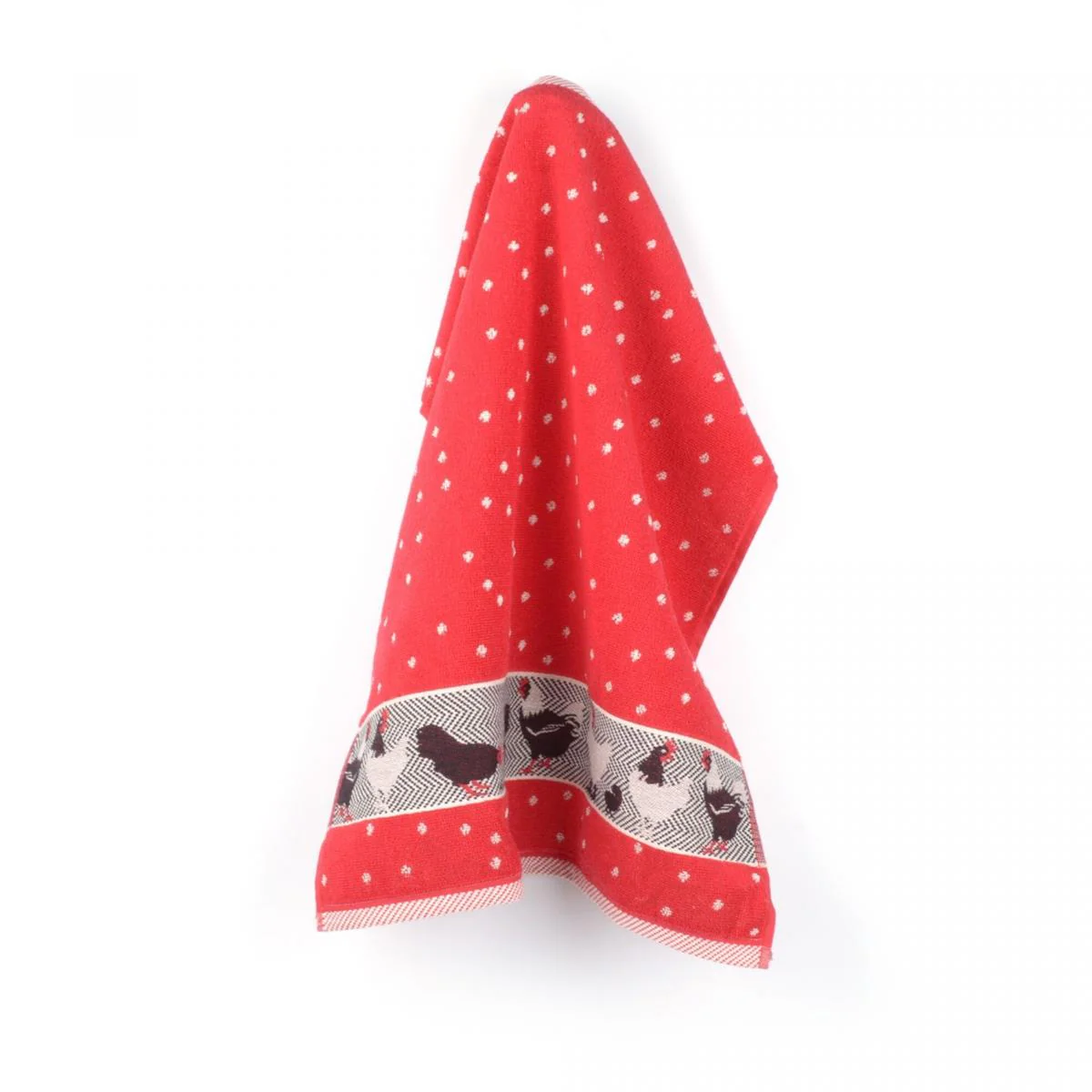 Bunzlau Castle keukendoek Chickens – rood, 60×53 cm