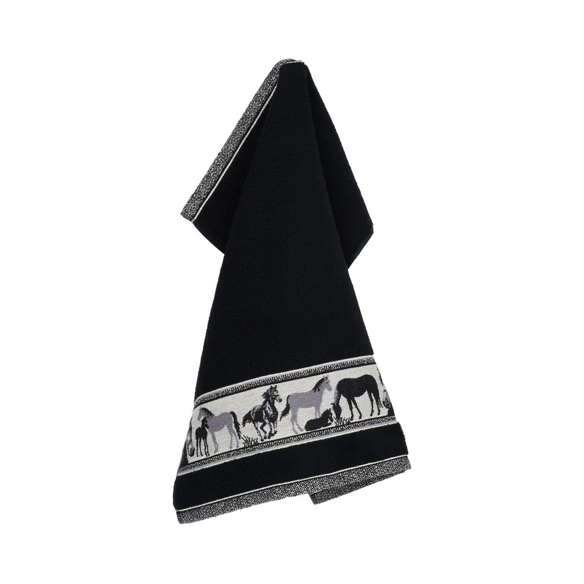 Bunzlau Castle Keukendoek Horse Zwart 60×53 cm