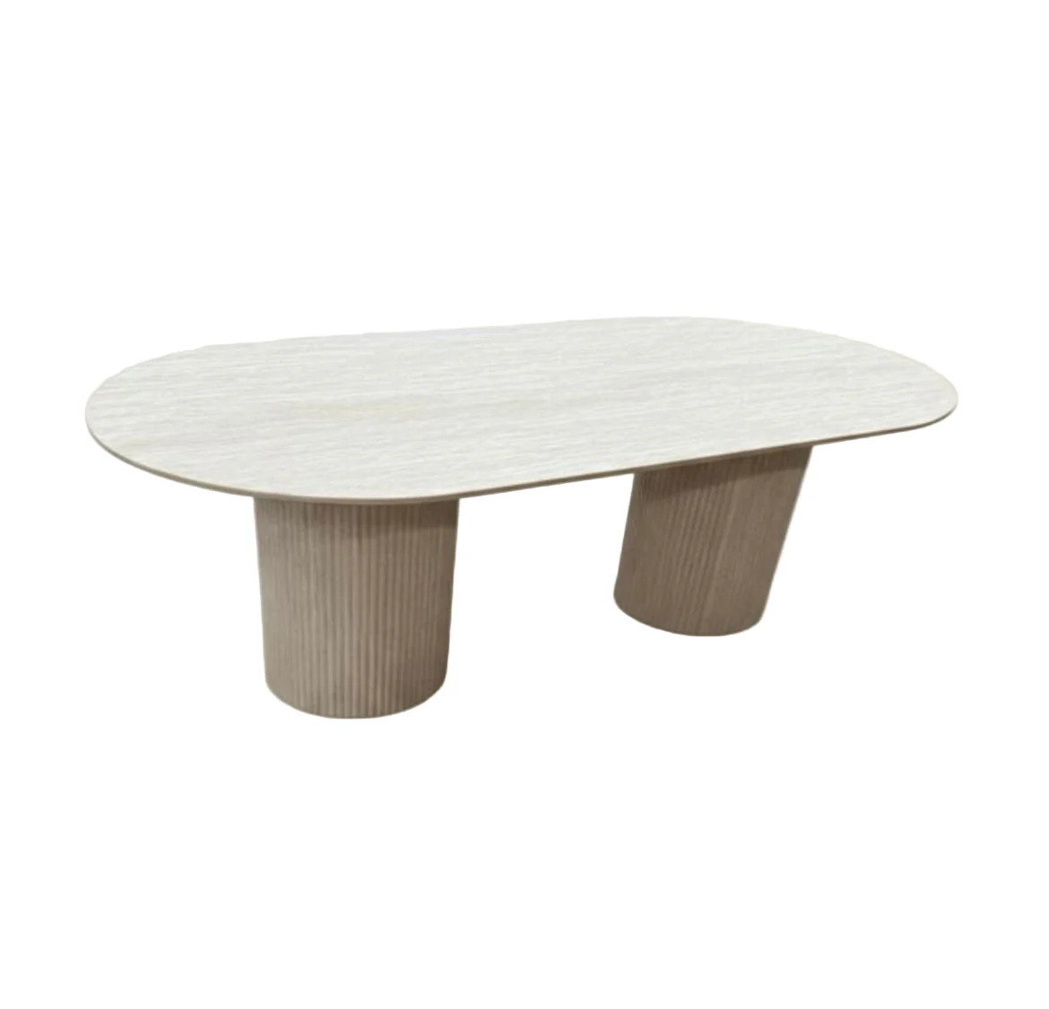 AFEL PILARO TRAVERTINE BEIGE MDF GERIBBELDE PATRONEN 160x90cm Eettafel Tafel eetkamertafel bij Huis77 Tomasian