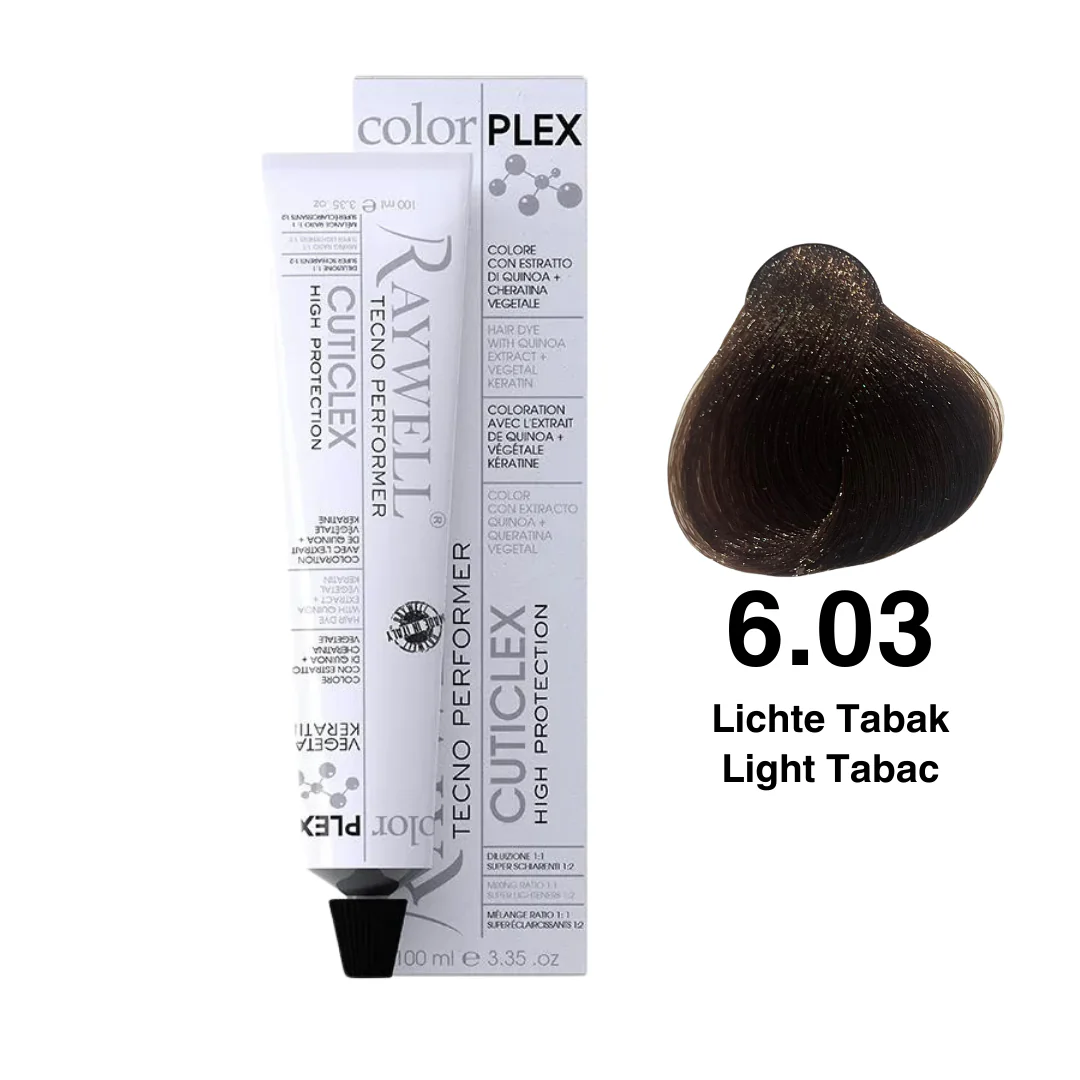 Raywell ColorPlex – Permanente HaarVerf – 6.03 – Lichte Tabak -100 ml