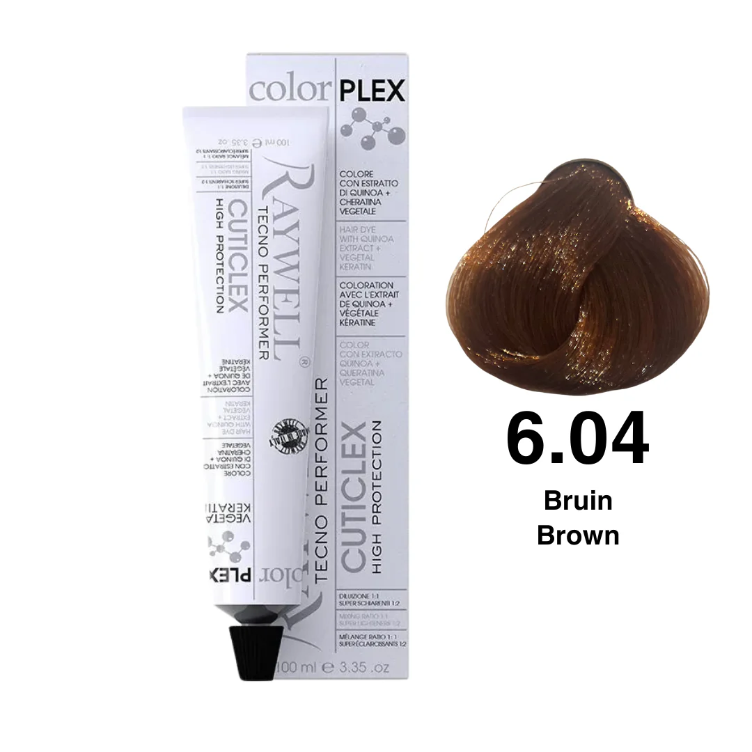 Raywell ColorPlex – Permanente HaarVerf – 6.04 – Bruin -100 ml