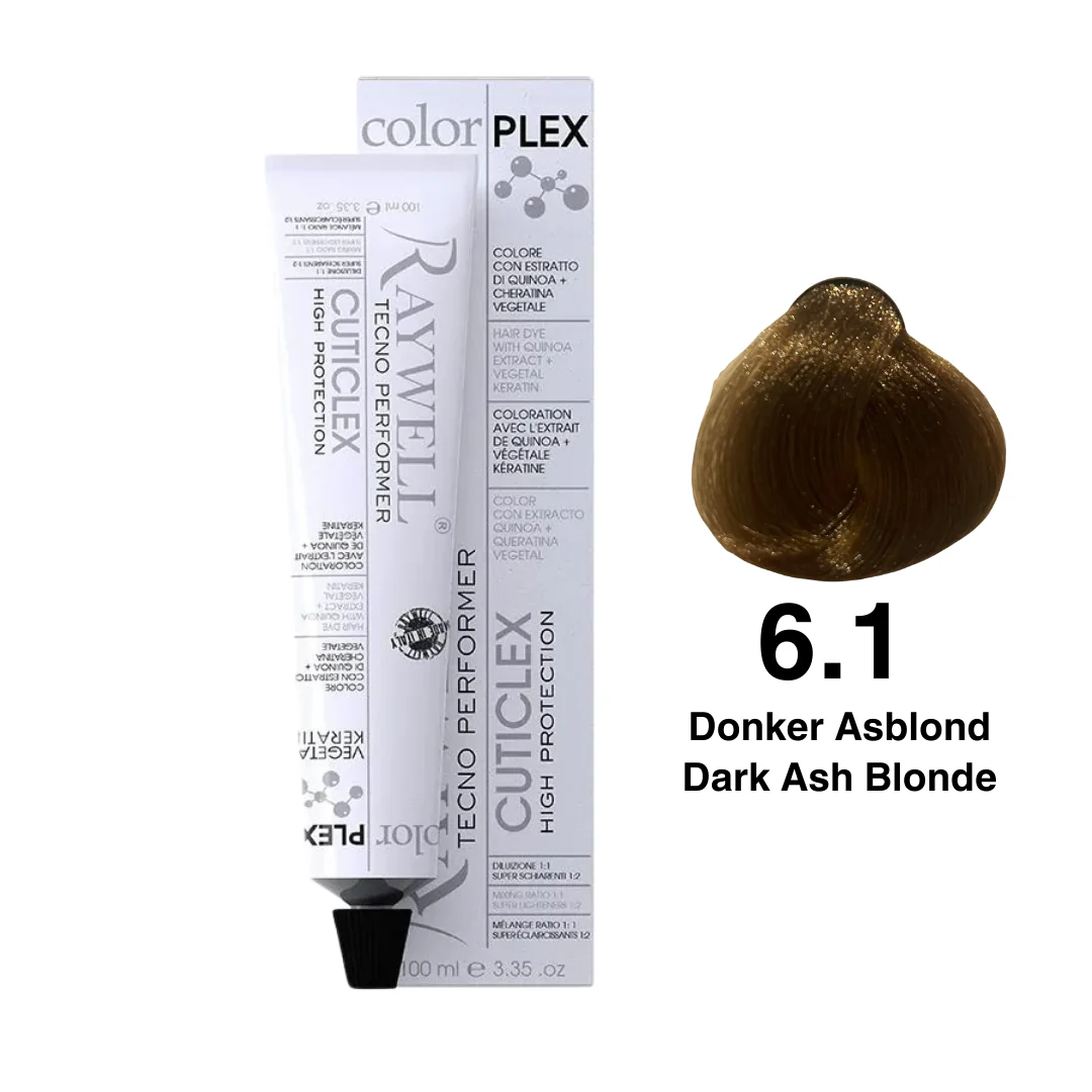 Raywell ColorPlex – Permanente HaarVerf – 6.1 – Donker Asblond -100 ml