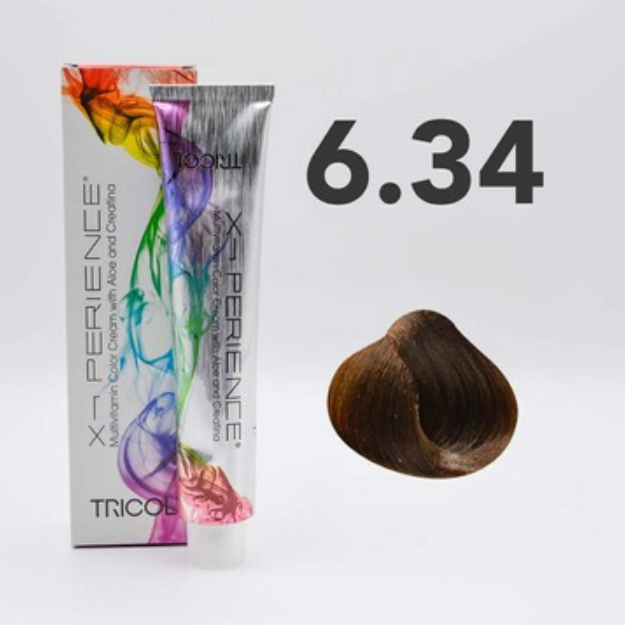Tricol Xperience – Permanente HaarVerf – 6.34 – Licht Koperachtig Goudblond – 100 ml