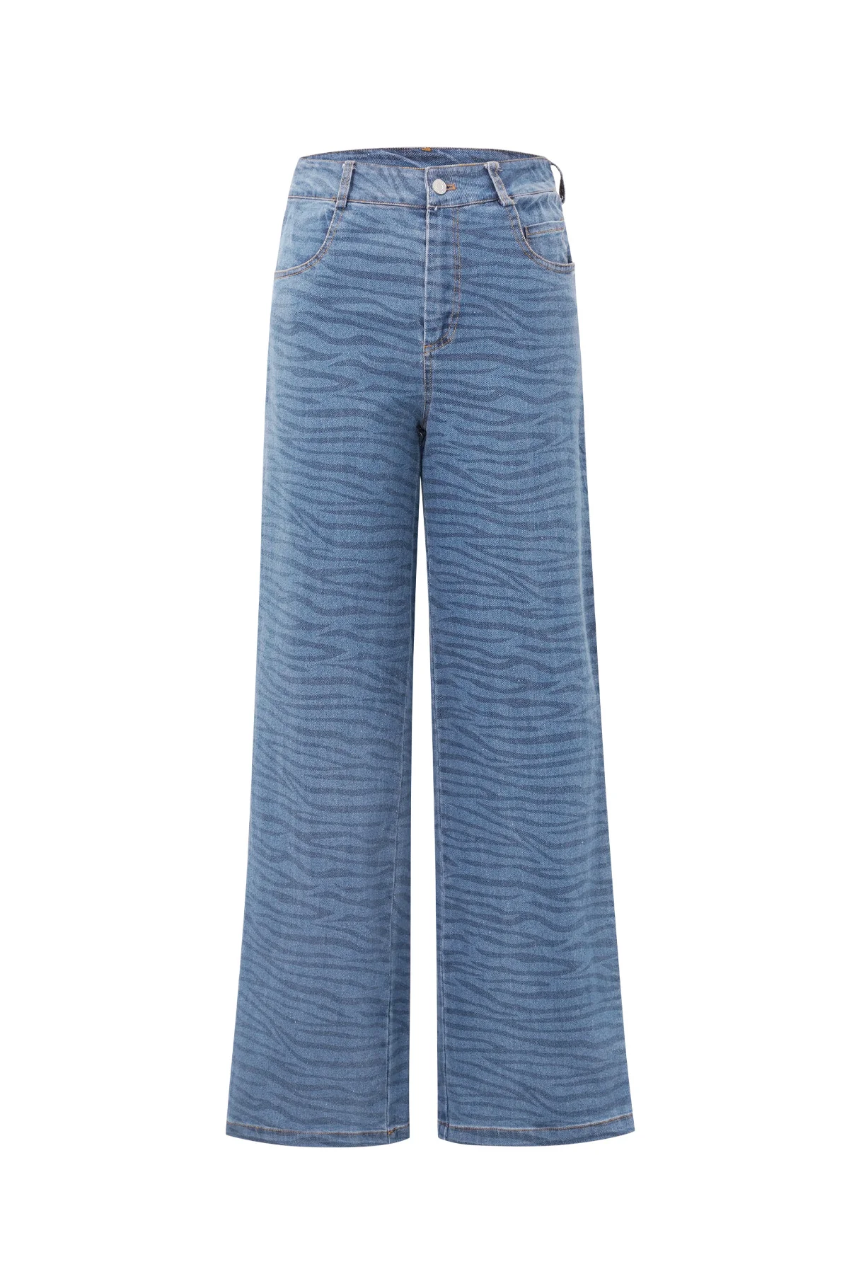 Cotton Woven Vrouwen Rechte Jeans Medium Indigo Casual