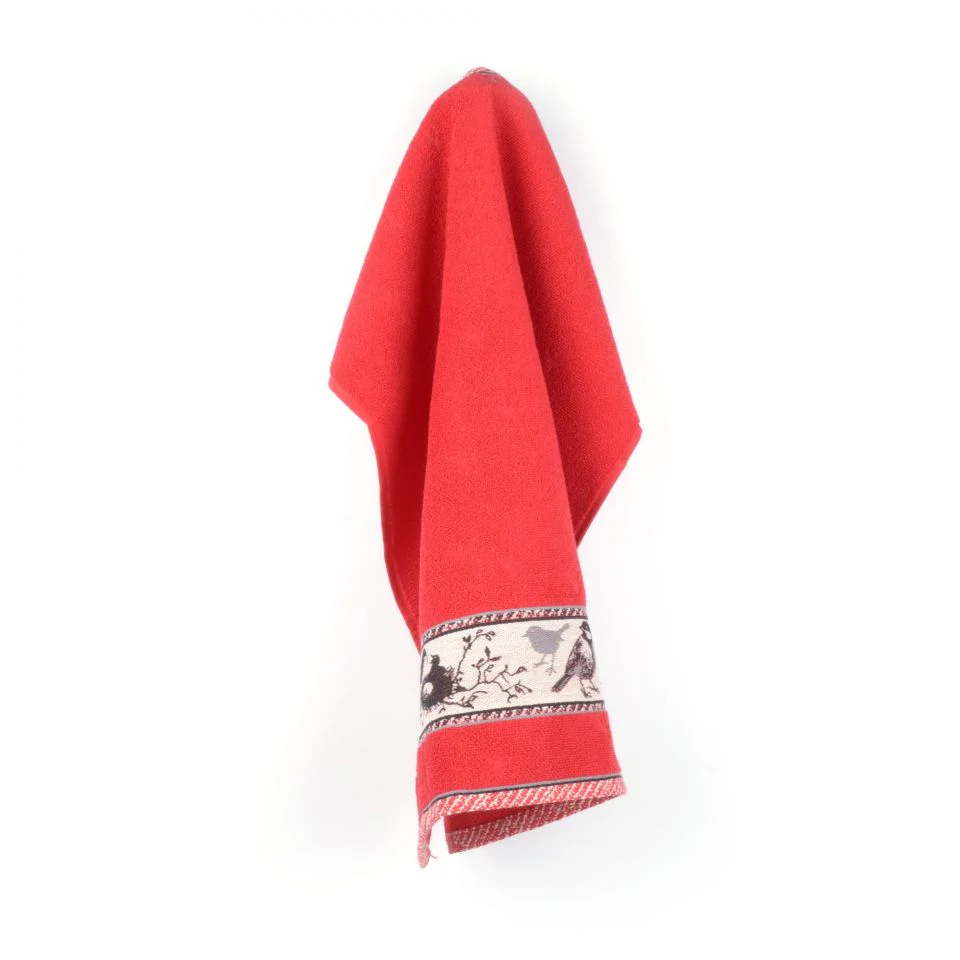 Bunzlau Castle Keukendoek Birds – Rood, 53×60 cm