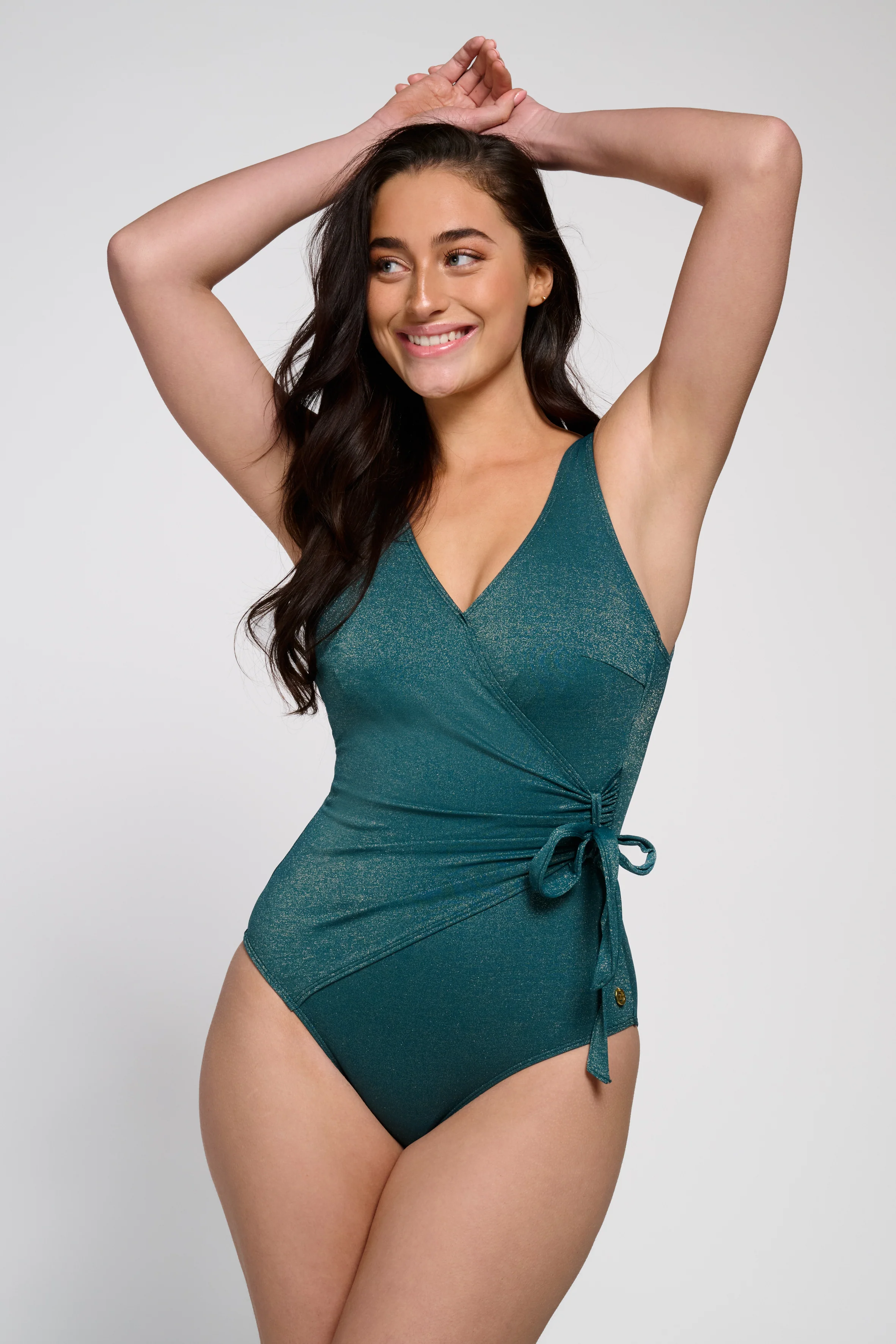V-Neck Badpak Bottle Green