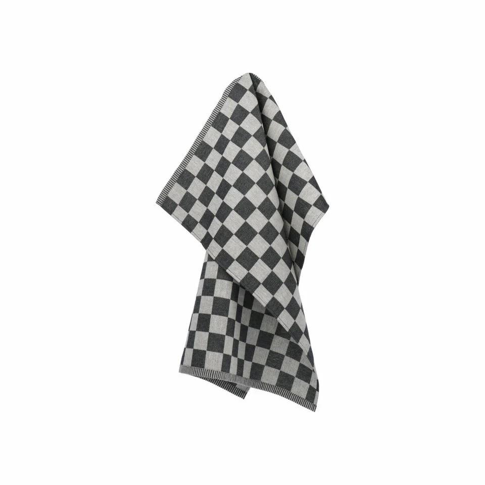 Bunzlau Castle Theedoek Block – Black – 65×65 cm