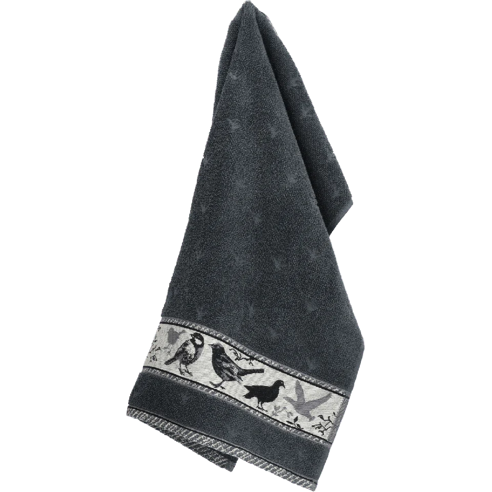 Bunzlau Castle Keukendoek Birds – Anthracite