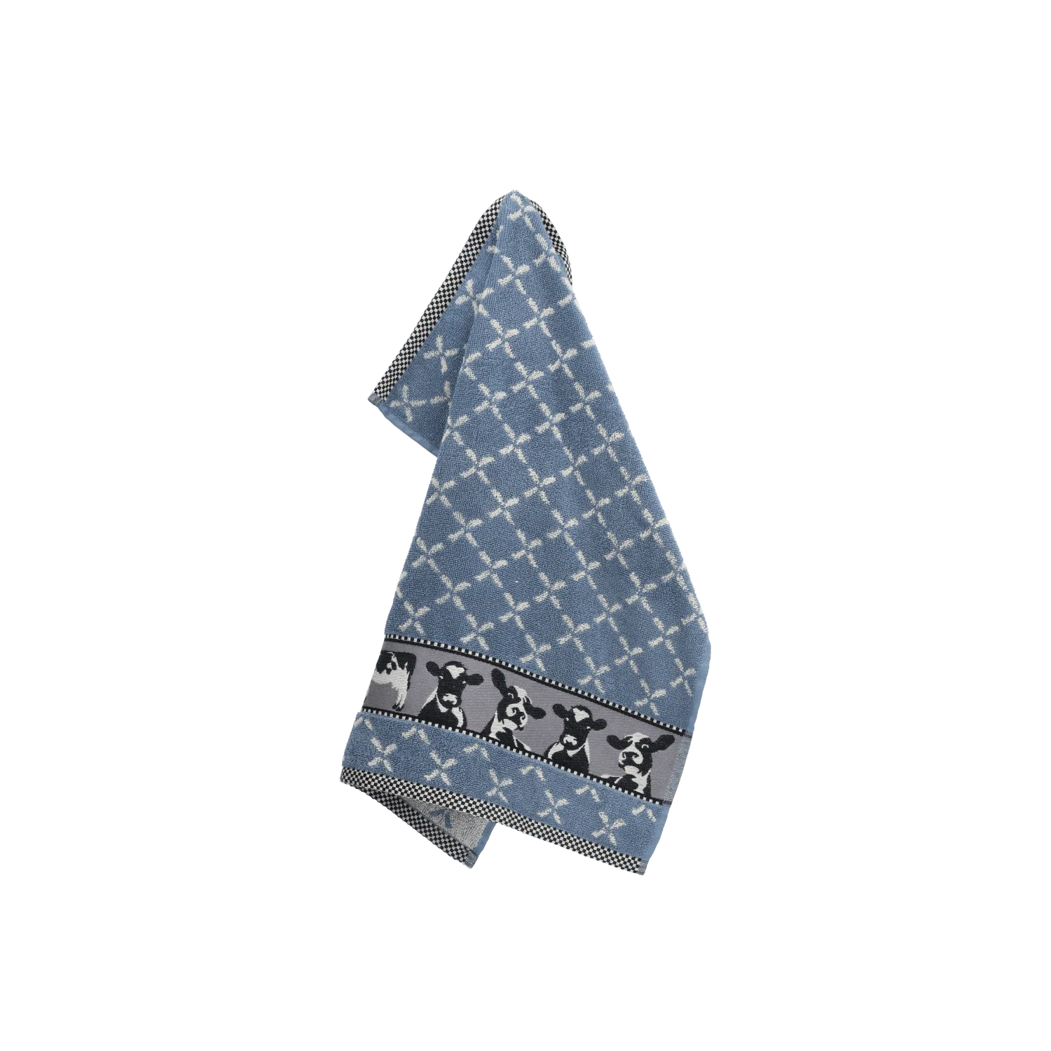Bunzlau Castle Keukendoek Cows Grey-Blue