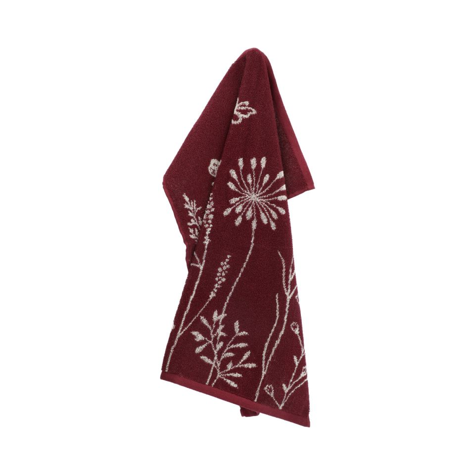 Bunzlau Castle Keukendoek Wild Flowers – Burgundy